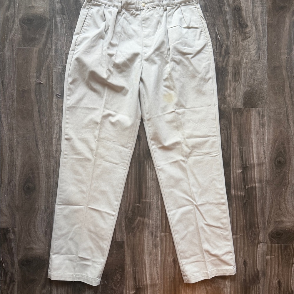 Polo Ralph Lauren Men's Casual Pants Beige Twill Pleated Cotton size 36